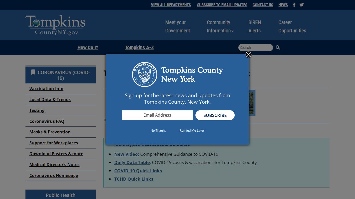 Tompkins County Health Department | Tompkins County NY